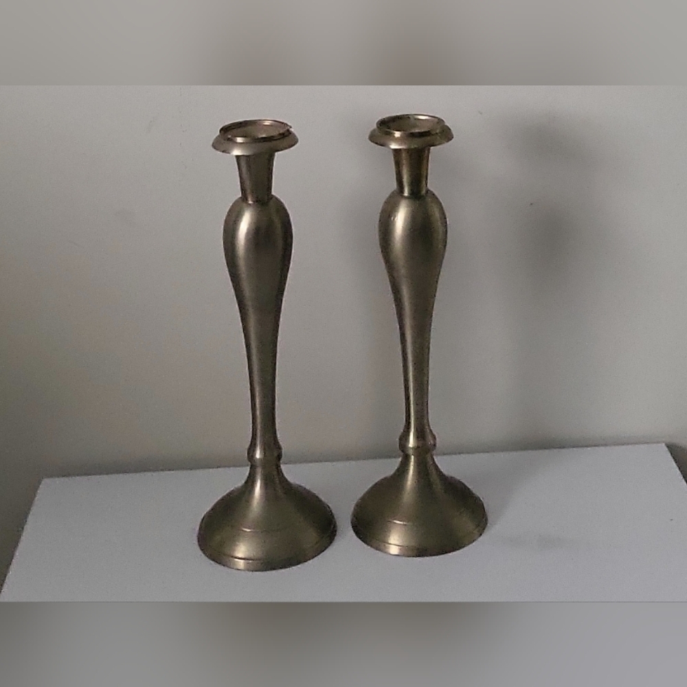 Bombay elegant Silver Candle Holders. Stands 12 Inches Each